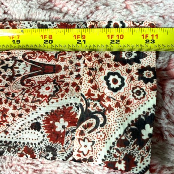 Alice + Olivia Anabel Paisley Tie Neck Crepe Boho Blouse - Picture 10 of 11